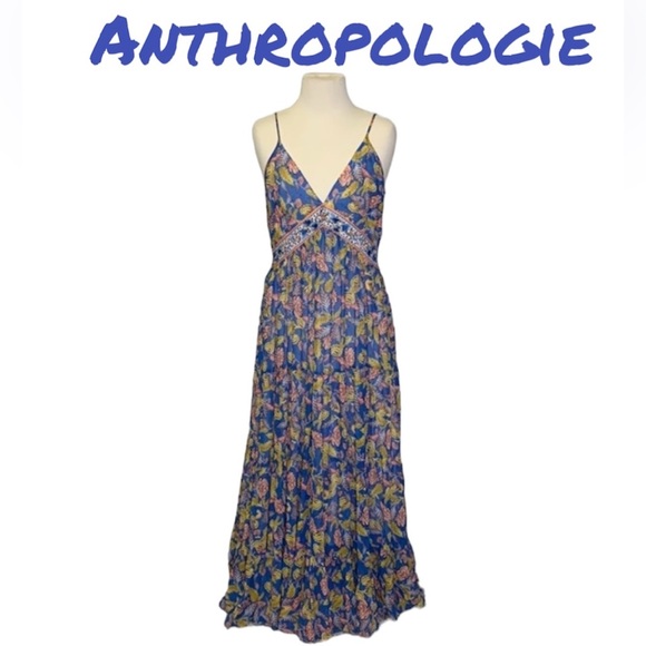 ANTHROPOLOGIE Verb By Pallavi Singhee Vineyard Tiered Maxi Dress Size 8 NWT - Picture 2 of 16